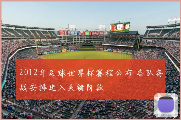 2012年足球世界杯赛程公布 各队备战安排进入关键阶段