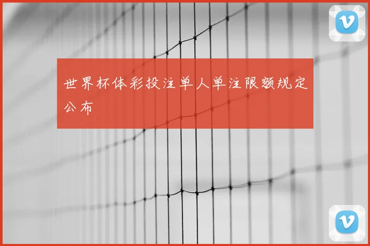 世界杯体彩投注单人单注限额规定公布